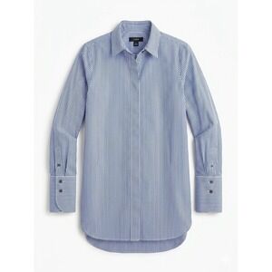 J Crew Shirt Womens Blue/White Sz00(Petite)Button-Up Nautical A9873 Navy Striped